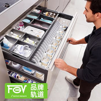 Chijian Pull-Out Basket Kitchen Cabinet Double-Layer Drawer-Type Bowl Basket 304 Stainless Steel Cupboard Pull-Out Bowl and Plate Storage Basket