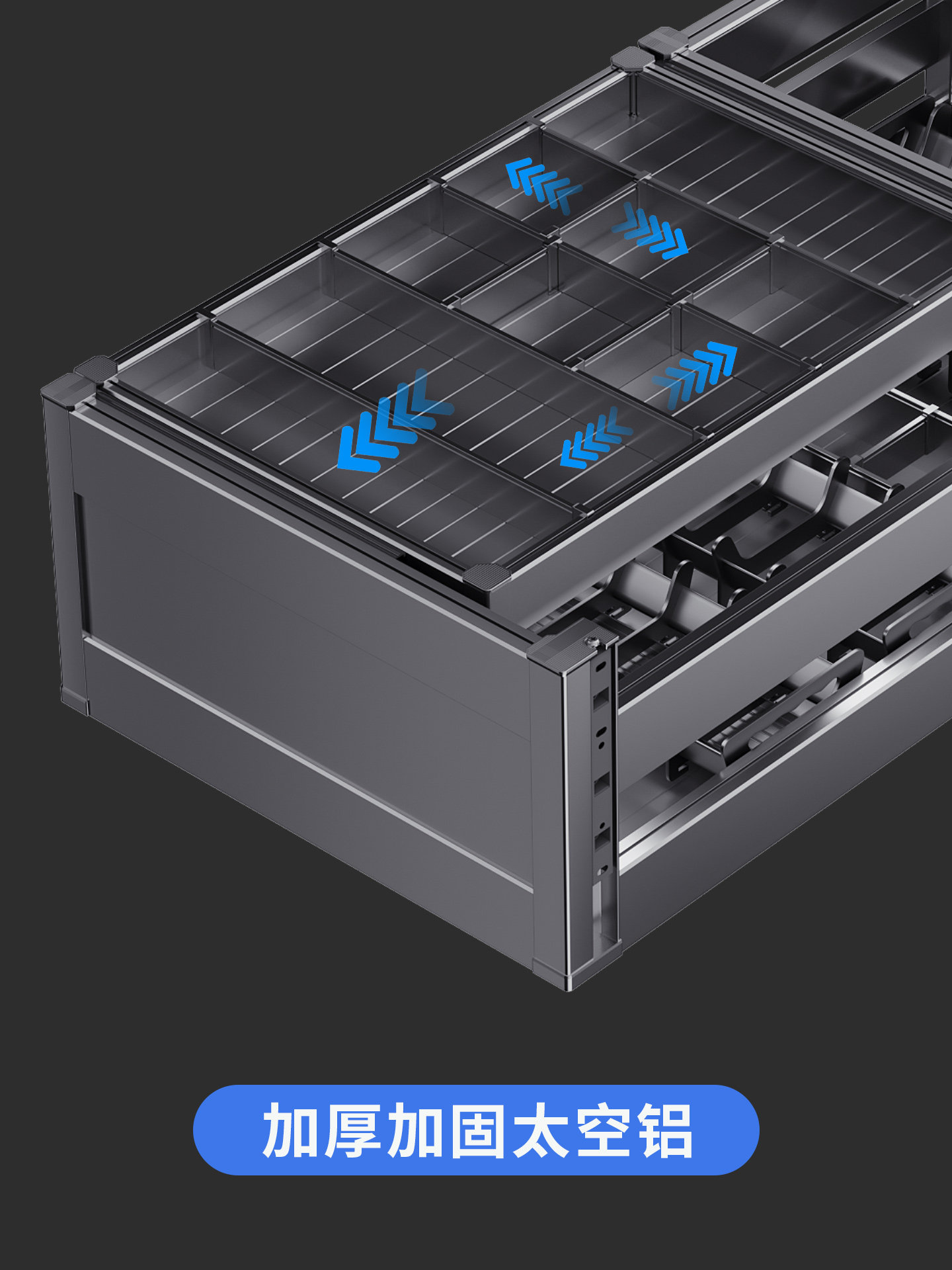Cisimp Pull-Out Basket Kitchen Cabinet Double-Layer Drawer-Type Bowl Basket Dish Cabinet Pull-Out Built-In Dish Rack