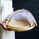 Bamboo weaving products dustpan drying tray anti-mosquito dining table anti-flies with net vegetable cover steamed bun storage basket handmade fruit basket
