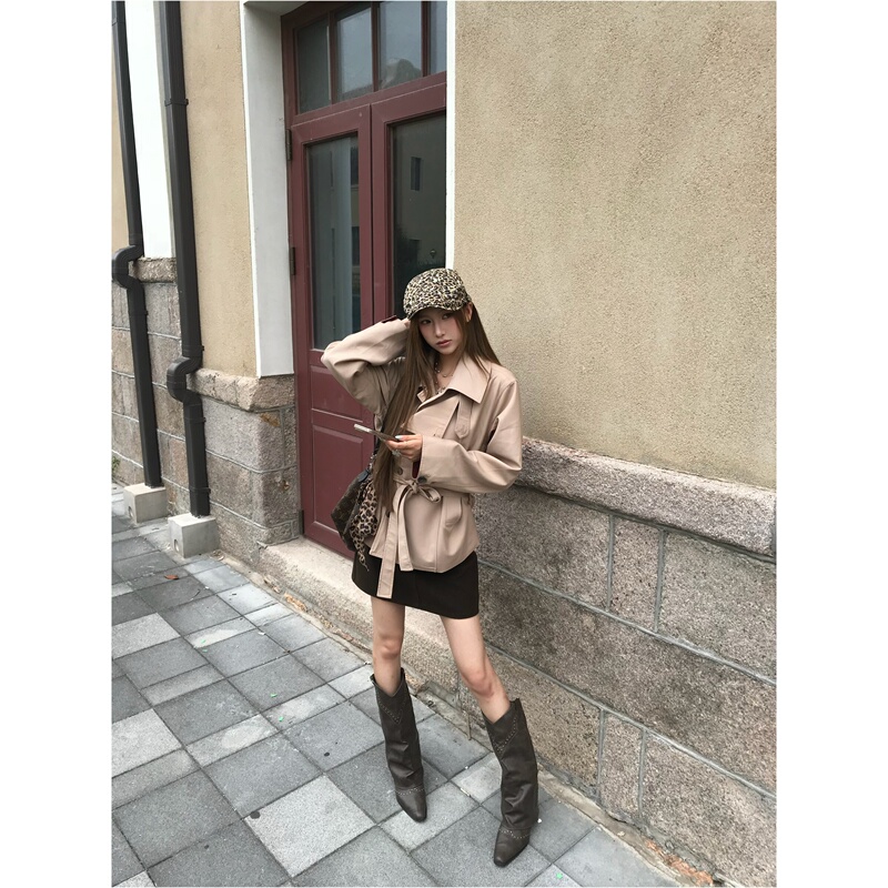 Sukchor French-Style Double-Breasted Elegant and Versatile Commuter Short Trench Coat *English Sleeves Sukchor French-Style Double-Breasted Elegant and Versatile Commuter Short Trench Coat *English Sleeves