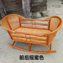 Bamboo and rattan crib solid wood cradle bed old-fashioned cradle baby cradle for sleeping old style traditional crib