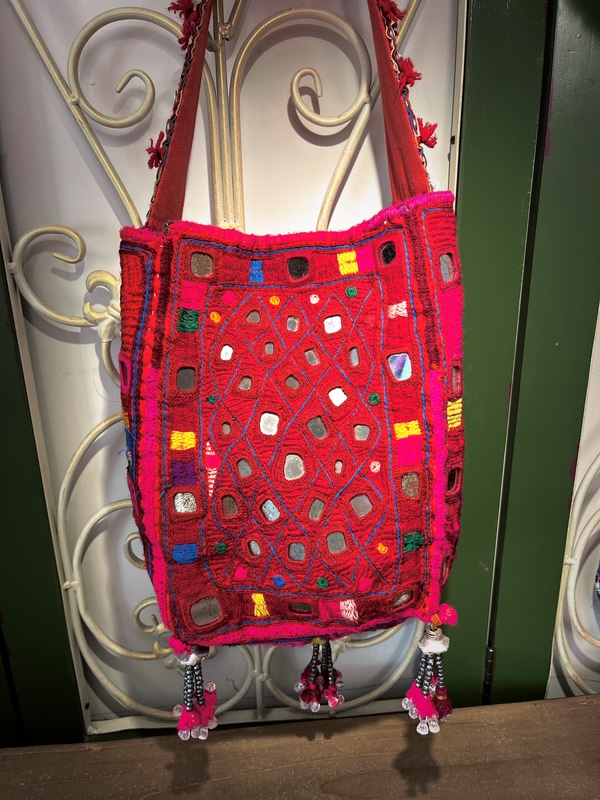 Banga La Bag, Old Embroidered Bag, Square Bucket Bag, Shoulder Bag