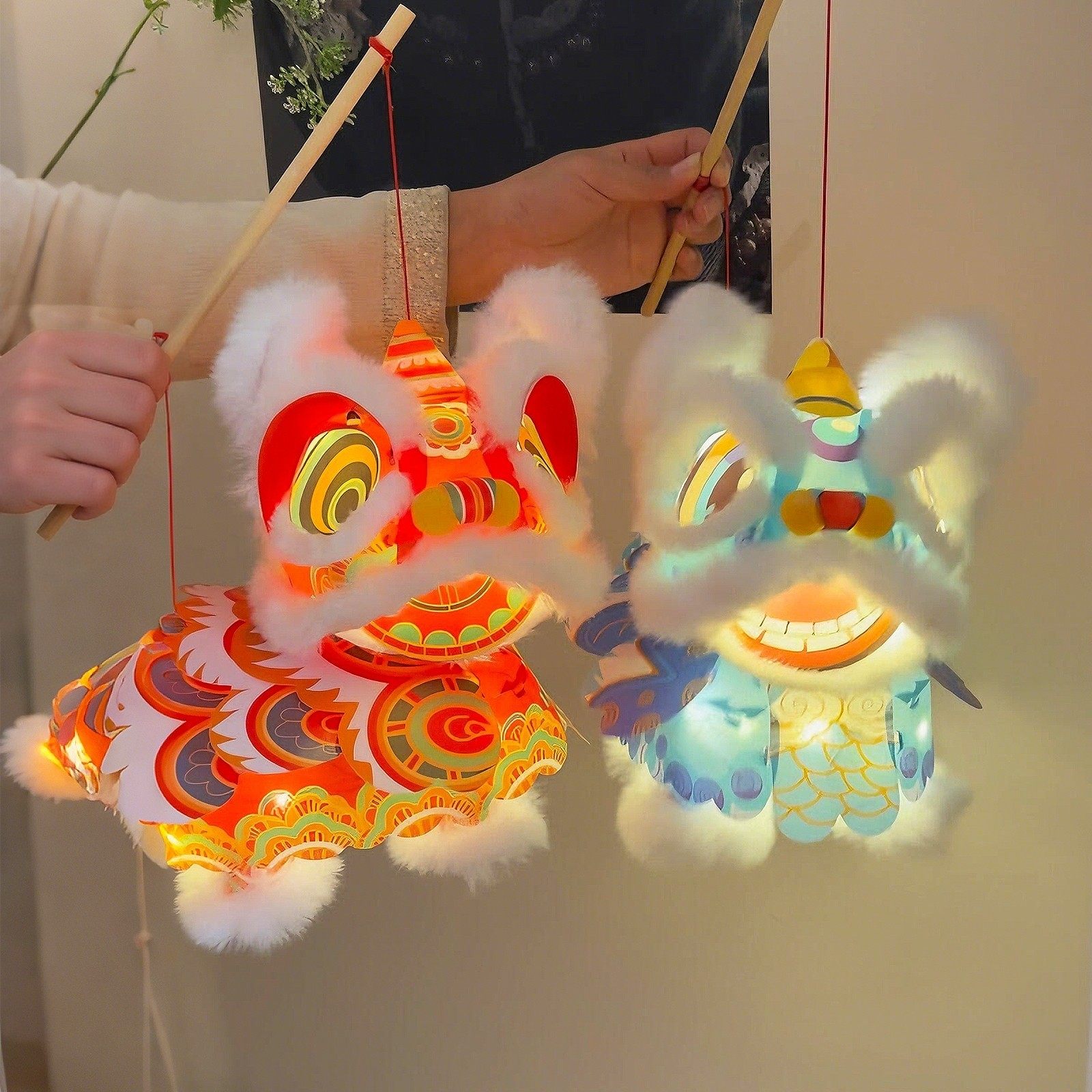 醒狮灯笼新款2026年儿童手提手工diy材料包中国风过马年春节装饰-淘宝Taobao | 天猫Tmall