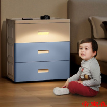 Multi-layer induction storage cabinet with lights home storage box finishing storage box childrens wardrobe bedside table plastic cabinet