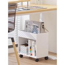 Mobile bookshelf with wheels acrylic transparent bookcase under-desk storage rack with door simple home file rack
