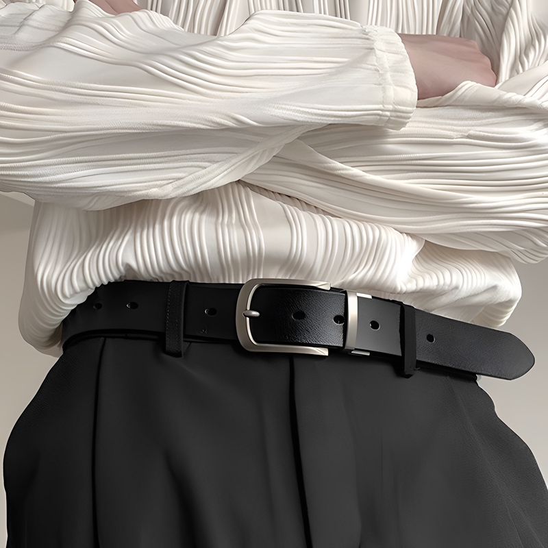 Vero Belt Niche Handmade Leather Belt for Men, Genuine Leather Belt for Jeans, ins Simple and Versatile New Style Cowhide Belt Vero Belt Niche Handmade Leather Belt for Men, Genuine Leather Belt for Jeans, ins Simple and Versatile New Style Cowhide Belt