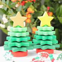 Pure silica gel Christmas tree laminated Lemonts early education Puzzle Toy Platinum Pacifier Grade Material Cute Home Swing