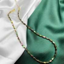 Womens new black gallstone light luxury niche necklace design versatile personalized clavicle chain factory direct sale