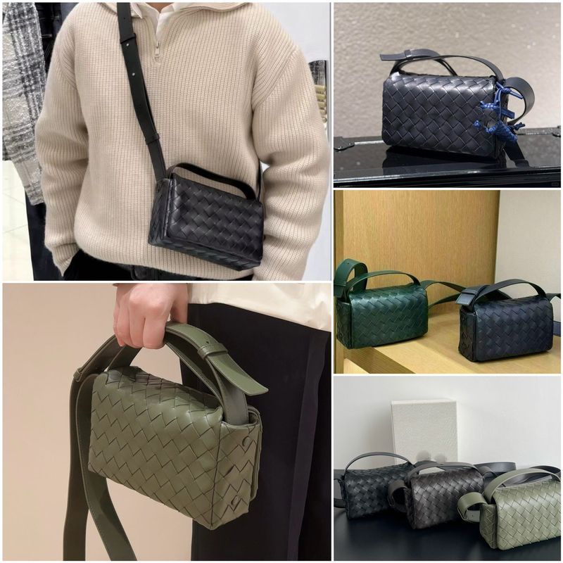 New Mini Bag Camera Bag Flip-Top Woven Bag Handbag Tofu Bag Crossbody Bag for Men and Women Bv_857
