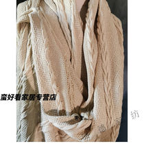 Wool cloth fabric knitted sweater thick needle twist twisted rope blended fabric autumn and winter sweater hat bag diy