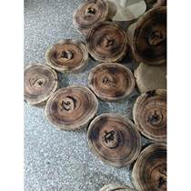 Camphor wood discs DIY hand-painted round wood slices with leather annual rings wooden pile base camphor wood block coasters insect-proof and moth-proof