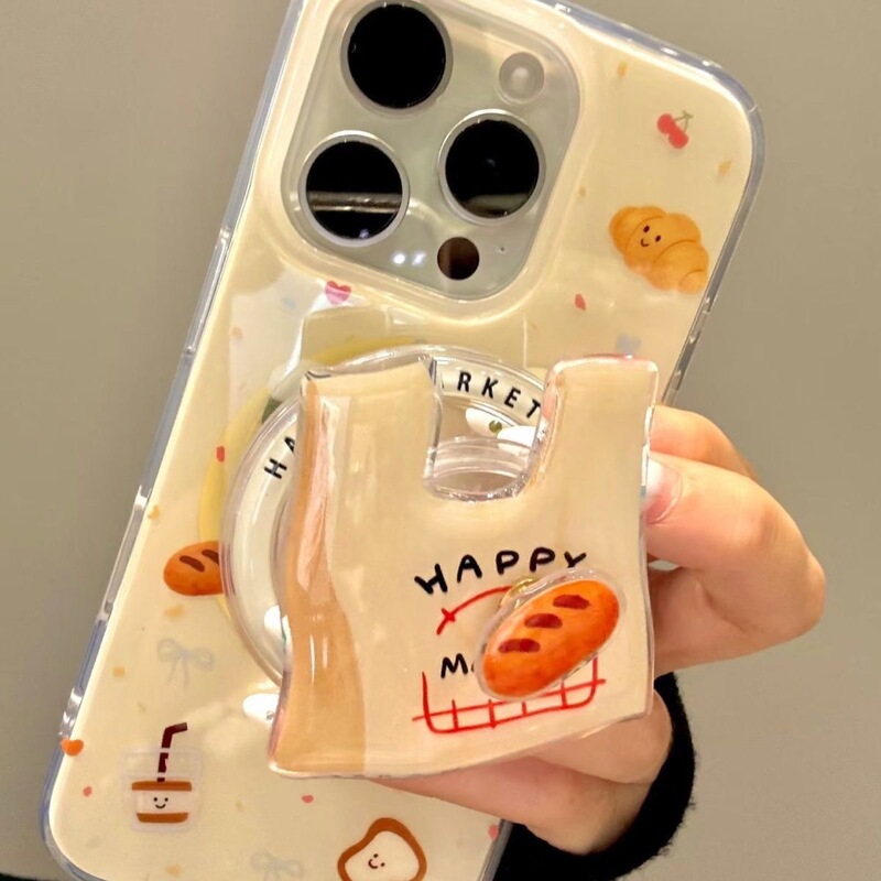 Bread Poached Egg Shopping Bag Magnetic Stand Compatible with Samsung S26 Ultra Phone Case S25 Ultra/S24+/S23 Fe New Model A57 A56 A54 Shockproof A17 A16 A15 A27 A37 A07 Bread Poached Egg Shopping Bag Magnetic Stand Compatible with Samsung S26 Ultra Phone Case S25 Ultra/S24+/S23 Fe New Model A57 A56 A54 Shockproof A17 A16 A15 A27 A37 A07