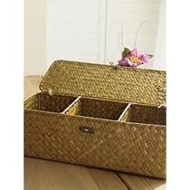 Hand Woven Storage Baskets with Lid Dust Clothing Basket Sto