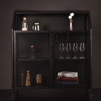 Iron Art Cabinet Kitchen Cabinet Living-room Lockers Tea Water Cabinet Side Cabinet Dining Side Cabinet Wine Cabinet modern minimalist)