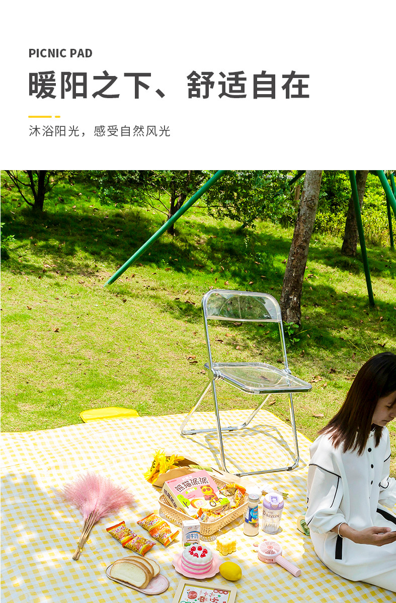 Picnic mat, moisture-proof pad, thickened waterproof, portable, foldable picnic blanket for spring outings and excursions, outdoor camping picnic equipment pic 11