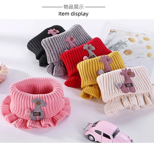 Демисезонный детский шарф, трикотажный милый удерживающий тепло шарф-платок подходит для мужчин и женщин, увеличенная толщина