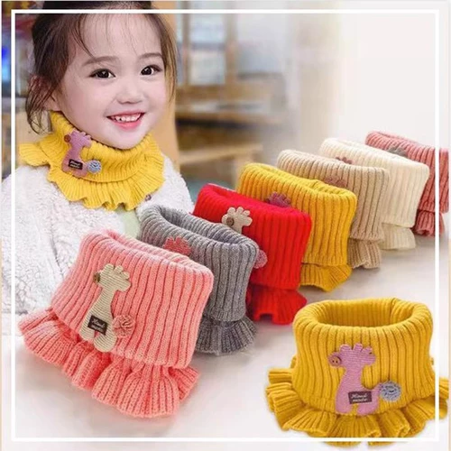 Демисезонный детский шарф, трикотажный милый удерживающий тепло шарф-платок подходит для мужчин и женщин, увеличенная толщина