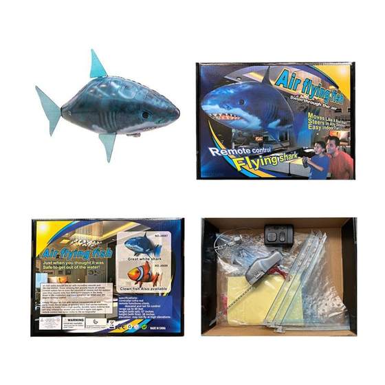 网红遥控飞鱼空中会飞的鲨鱼小丑鱼气球悬浮充气飞艇飞行玩具小鸟