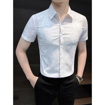 Piushuai floral shirt mens floral short-sleeved summer mens 2024 new summer clothing high-end shirt mens summer