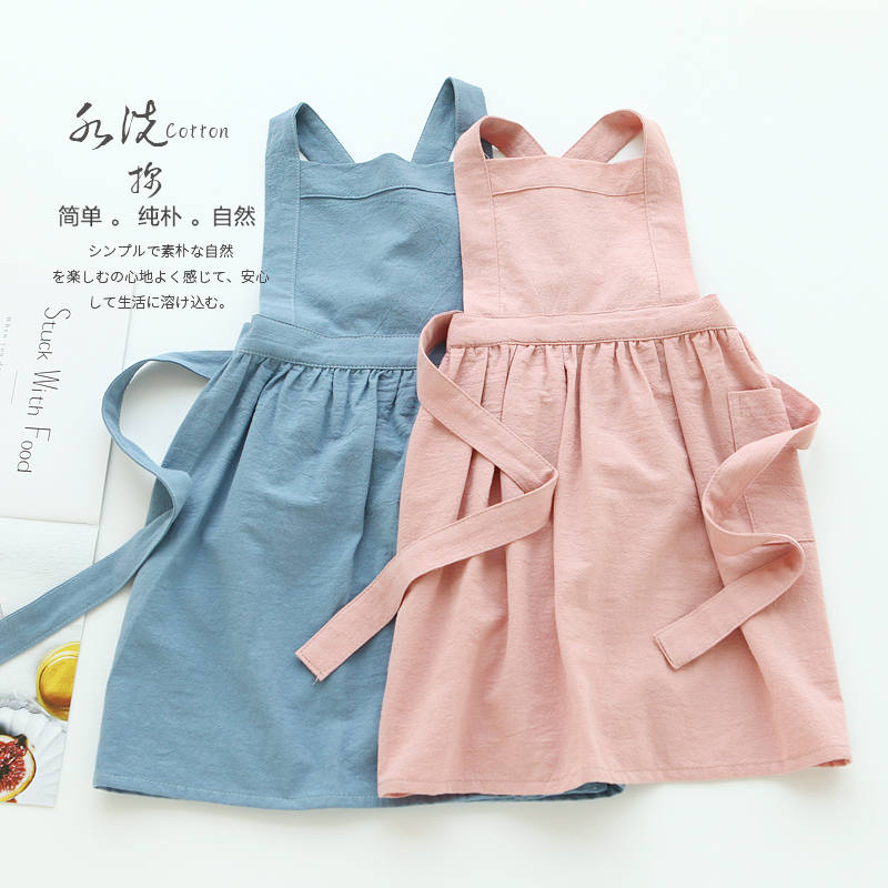 7607 Korean version of fashionable pure cotton kindergarten baby eating apron small children's bib painting reverse wear smock apron
