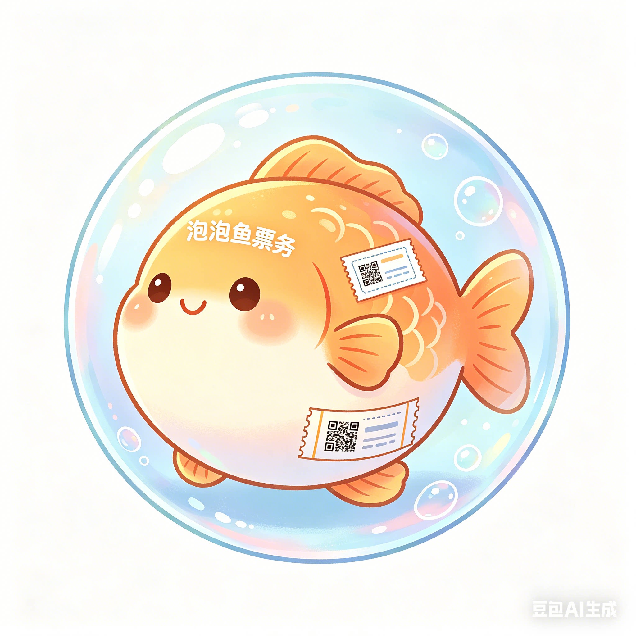 泡泡鱼票务的LOGO