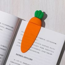 Creative cute carrot 3D three-dimensional bookmark soft silicone cartoon cultural and creative student childrens reading bookmark book page clip