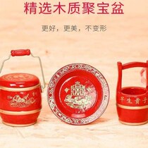 Chinese style wedding room layout descendant bucket wedding supplies large wooden descendant bucket three-piece set descendant bucket wedding