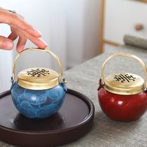 Small hand stove for heating ancient costume hand warmer hand stove ancient hand-held incense charcoal air incense stove incense stove small copper stove palace