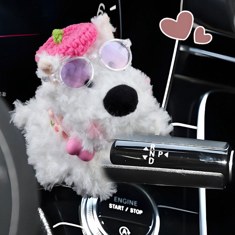 West Highland Car Dashboard Decoration Plush Toy Wiper Turn Signal Car Interior Ornament for Women