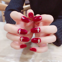 Xumengdie-108 burgundy colorful whitening high-end false nail patch manicure finished product bridal fake nails