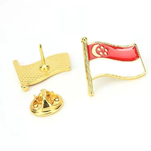 1pc Singapore Flag Badge Badge Flag значок эмалевой штифт