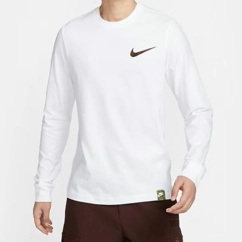 Nike/Nike Men's White Sports Casual Back Logo Printed Long-Sleeved T-Shirt Fz7957-100 Nike/Nike Men's White Sports Casual Back Logo Printed Long-Sleeved T-Shirt Fz7957-100