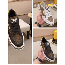 Fendi Fendi mens shoes presbyopic stitching contrasting color low-top casual shoes sports shoes outdoor running white shoes