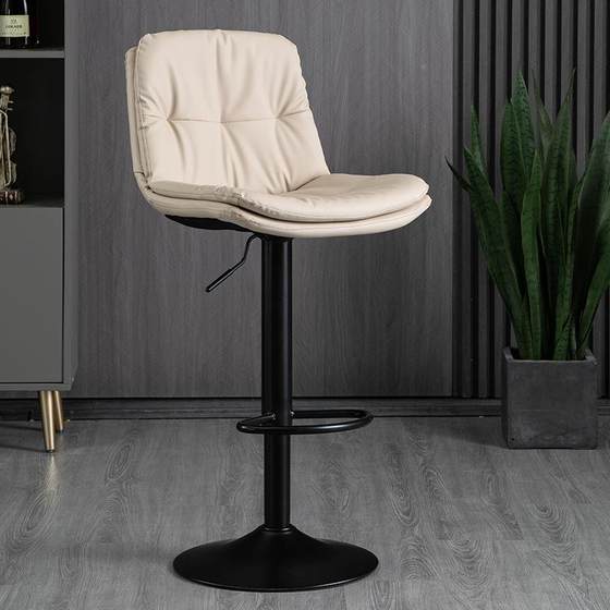 북유럽 현대 간단한 가벼운 럭셔리 바 의자 홈 등받이 높은 의자 프론트 데스크 출납원 바 의자 리프팅 및 회전