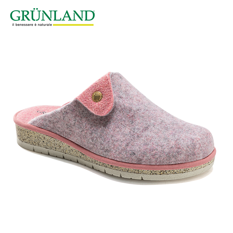 Grunland Greenland's New Autumn and Winter Wedge-Heeled Wool Felt Warm Thick-Soled Cork Slippers for Women Grunland Greenland's New Autumn and Winter Wedge-Heeled Wool Felt Warm Thick-Soled Cork Slippers for Women