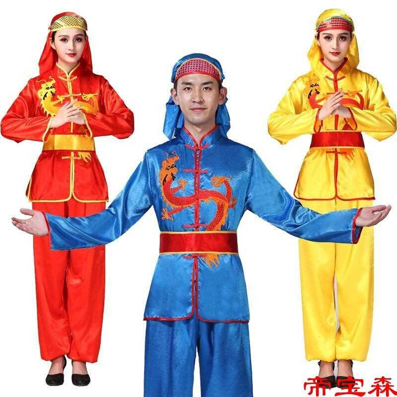 Waist Seedlings song clothes 2018 new men's and women's martial arts IEQ performance The older drugongs are encouraged to play a dragon and lion dance-Taobao