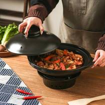 Jinhua dry pot ceramic alcohol stove dry pot dish small hot pot casserole insulation heating shallow pot vermicelli clay pot rice