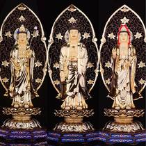 Taiwan Shengfan gilt pure copper Western three saints Amitabha Mahasthamaprapta to Avalokitesvara Bodhisattva statue worship ornaments