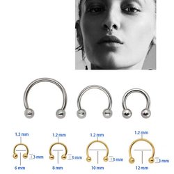 제조업체 스테인레스 스틸 1.2mm C로드 20g 피어싱 립 네일 코 링 질 질 반지 눈썹 네일 교체 볼 뾰족한 원뿔