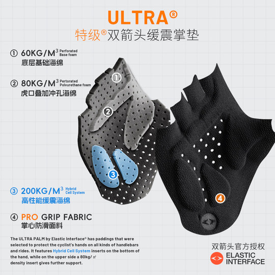 EVR-ultra double arrow cycling gloves short finger shock absorption men's and women's mountain road bicycle all-terrain sports