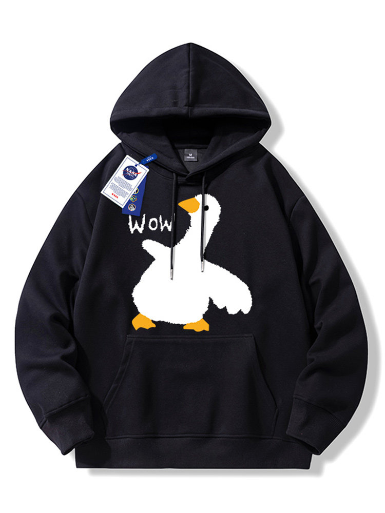 Nasa Collaboration Japanese-Style Simple Heavyweight Fleece-Lined Long-Sleeve Sweatshirt for Men and Women, Fashionable Casual Versatile Hooded Top