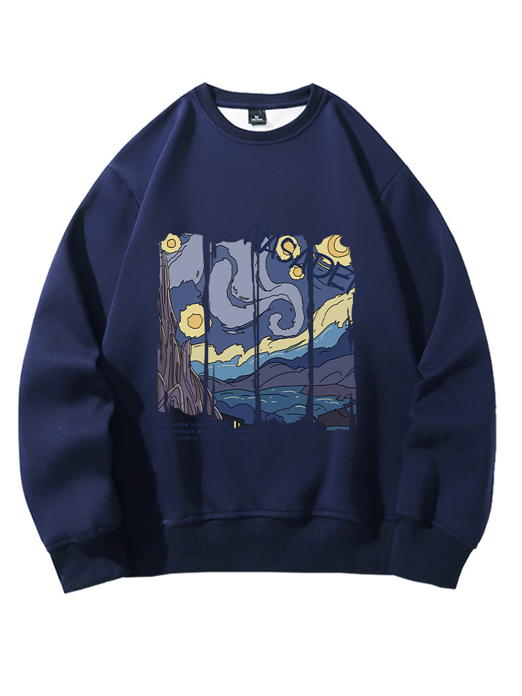 Nasa Co-Branded Heavyweight American-Style Long-Sleeve Sweatshirt for Men and Women, Autumn and Winter Fleece-Lined, Thickened, Casual, Loose-Fitting, Warm Jacket