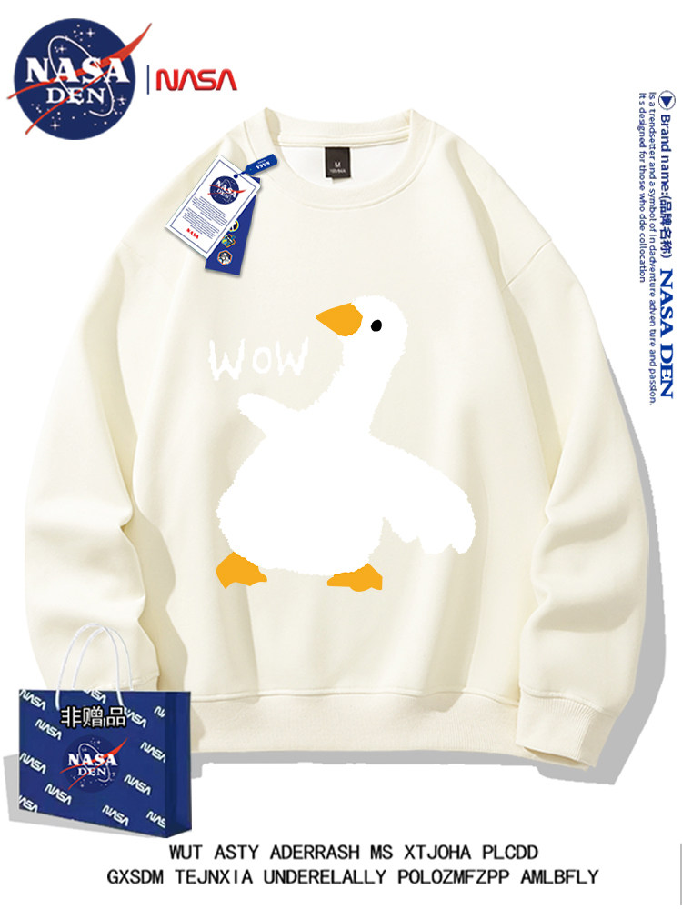 Nasa Co-Branded American-Style Crew Neck Long-Sleeve Sweatshirt for Men and Women, Autumn and Winter Warm Casual Loose Printed ins Jacket