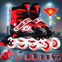 Childrens roller skates full set for boys and girls adult inline roller skates roller skates skates adjustable flash