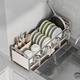Narrow rust color bowl and chopstick storage box kitchen bowl and plate storage rack bowl rack drain rack multi-function bowl and plate storage rack not