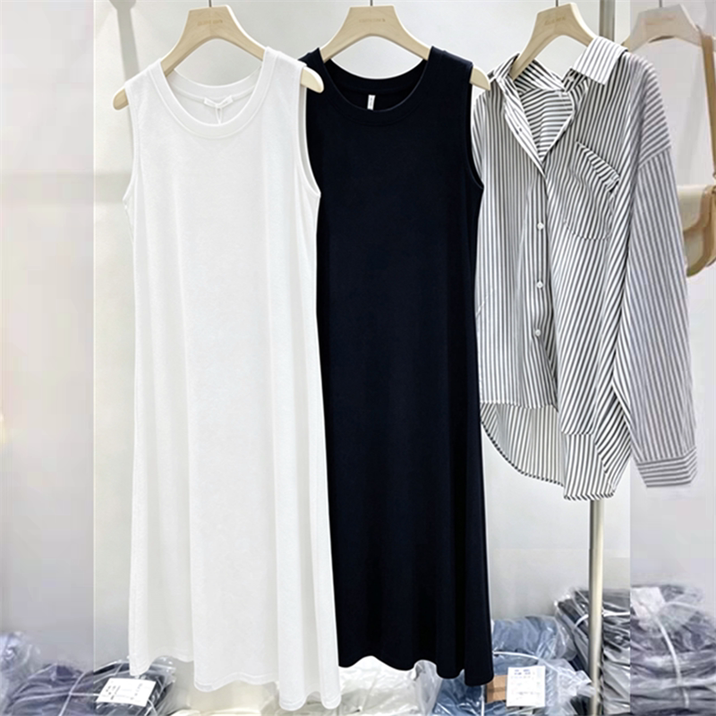 Plus-Size Pure Cotton Long Inner Vest for Women 2026 New Summer Loose Base Dress Sleeveless Vest Long Dress Plus-Size Pure Cotton Long Inner Vest for Women 2026 New Summer Loose Base Dress Sleeveless Vest Long Dress