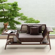 New Chinese style solid wood imperial concubine couch walnut balcony small apartment balcony sofa chair modern Zen lazy person too direct sales