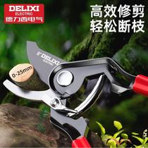 Delixi electric pruning scissors garden flower pruning knife branch scissors fruit tree scissors gardening scissors tools