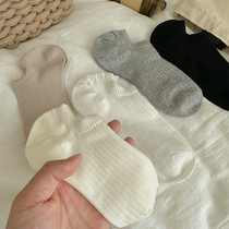 Japanese unprinted style nut mommy solid color socks womens socks summer thin shallow mouth non-falling invisible boat socks