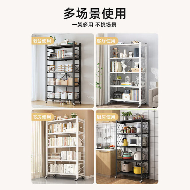 Paiying kitchen rack floor-standing kitchen storage rack microwave rack shelf shelf ເຮືອນ rack ສາມຊັ້ນ-